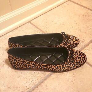 Michael Kors "Nori" Leopard-Print Calf Hair & Leather Ballet Flats Size 9.5